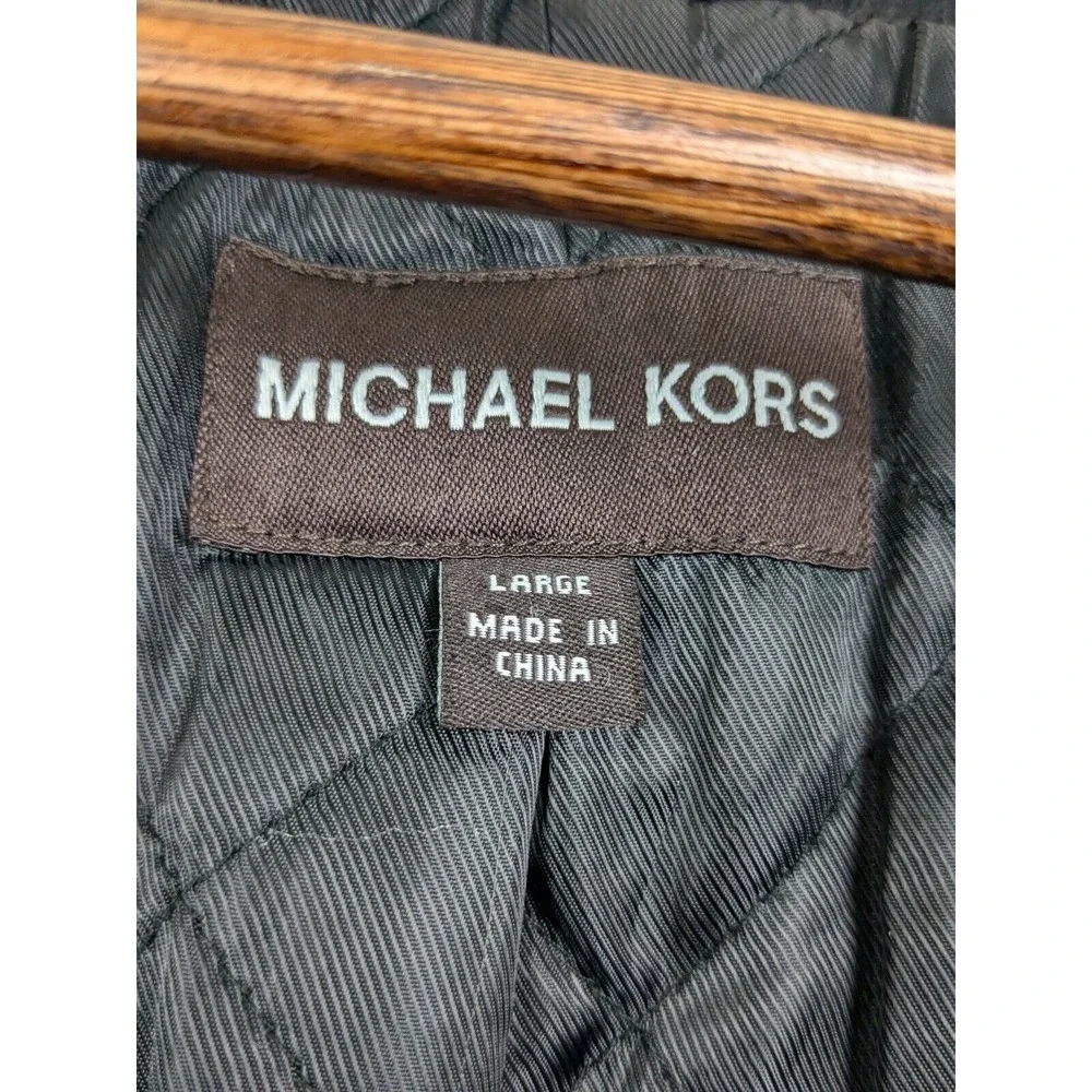 Michael Kors Men's Black Insulated Notch Lapel Double Breasted Size L Coat - Picture 11 of 12